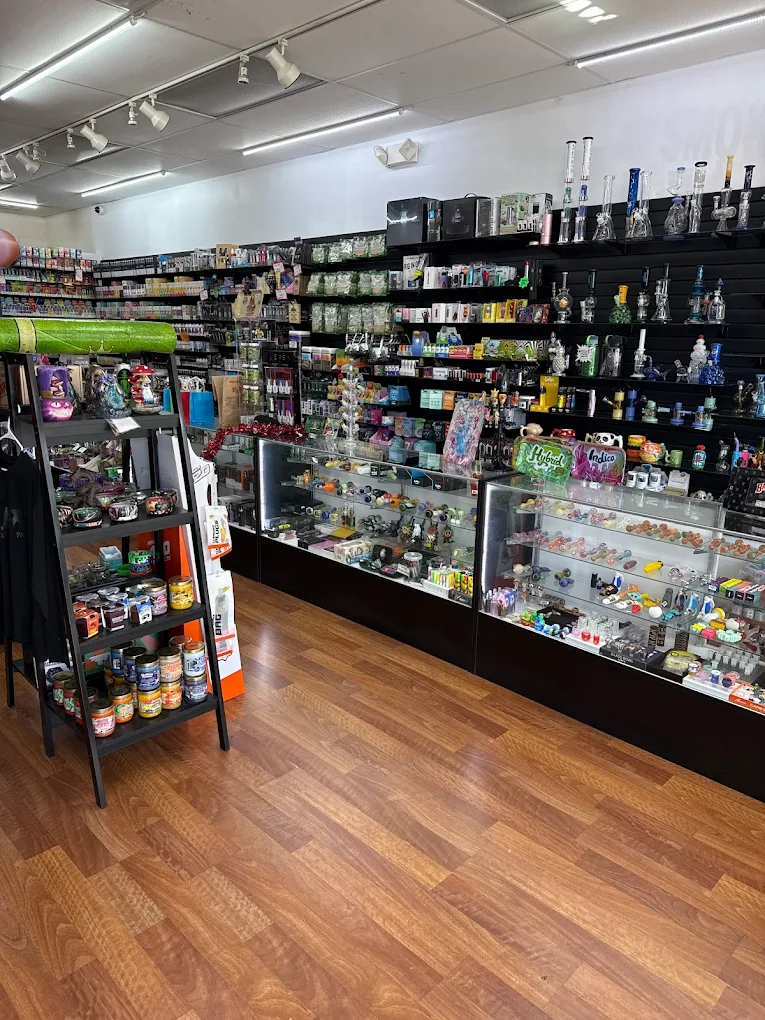 Cloud Factory smoke shop shelves with wide selection of products